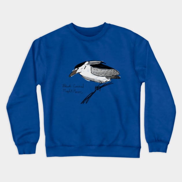 Black Crowned Night Heron Crewneck Sweatshirt by Studio Gorgoth